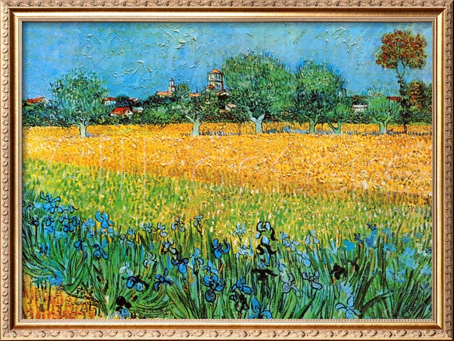 View of Arles with Irises - Van Gogh Painting On Canvas